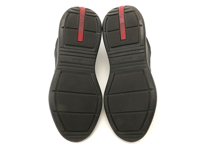 PRADA プラダ スポーツスニーカー メンズ6ハーフ ブラック レザー  