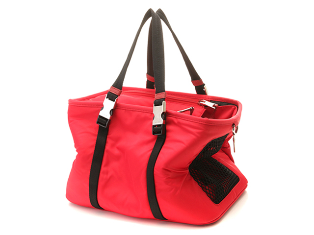 bori PRADA サフィアーノレザー バッグ レッド　ブリーフケース PRADA 極 美品 希少品 プラダ 三角ロゴ 金具 サフィアーノ