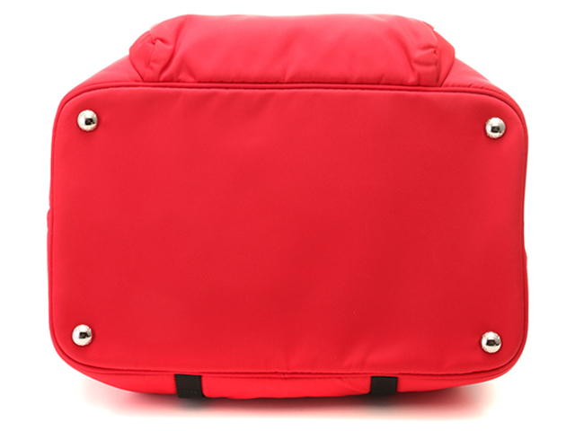 PRADA プラダ ReNylonサフィアーノレザーペットバッグ レッド/ブラック