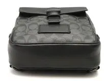 【美品】コーチ キャリーバッグ シグネチャー PVC レザー ブラック グレー 2025年最新】（中古）[コーチ] COACH シグネチャー キャリー