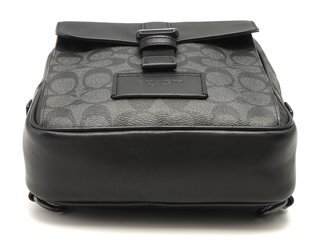 【美品】コーチ キャリーバッグ シグネチャー PVC レザー ブラック グレー COACH 【48時間限定ポイント3％】コーチ バッグ トートバッグ