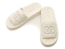 CHANEL　シャネル　マトラッセサンダル　レディース35　アイボリー　ラムスキン　G36901　2148103897306　【432】