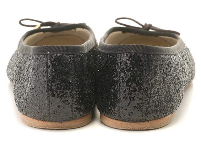 CELINE　セリーヌ　グリッターバレエシューズ　レディース39　ブラック　ファブリック　2148103897542　【432】