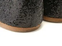 CELINE　セリーヌ　グリッターバレエシューズ　レディース39　ブラック　ファブリック　2148103897542　【432】