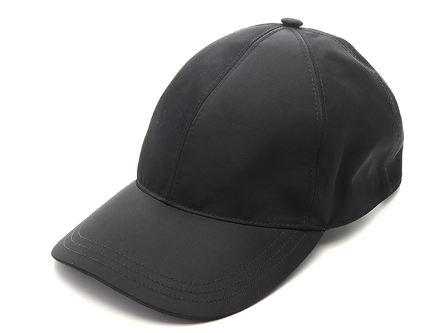 PRADA Re-Nylon Baseball Cap, Size Small, Black, Recycled Polyamide  