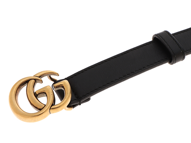 Gucci ダブルG スリムベルト　レザー　ブラック ダブルG スリムベルトブラック レザー | GUCCI公式
