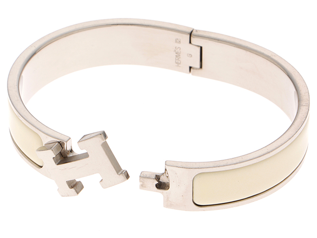 HERMES エルメス ブレスレット クリッククラック オレンジ×シルバー HERMES エルメス クリッククラックPM シルバー/ホワイト SV