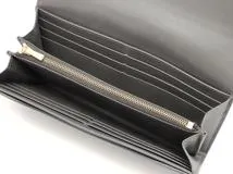 CELINE　セリーヌ　ロングフラップウォレット　二つ折り長財布　グレー　レザー　2148103898327【208】