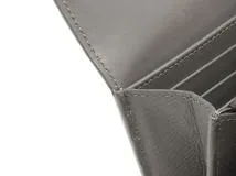 CELINE　セリーヌ　ロングフラップウォレット　二つ折り長財布　グレー　レザー　2148103898327【208】