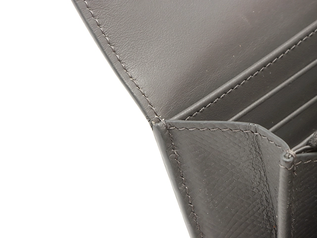 CELINE　セリーヌ　ロングフラップウォレット　二つ折り長財布　グレー　レザー　2148103898327【208】