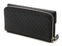 GUCCI グッチ マイクロ グッチシマ ラウンドファスナー 長財布 レザー  