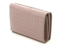 美品 SAINT LAURENT クロコ型押し三つ折り財布 メンズ SAINT LAURENT サンローラン 3つ折り財布 コンパクト クロコ型押し