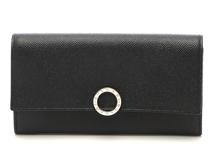 BVLGARI　ブルガリ　ブルガリブルガリ　クリップ　ロングフラップウォレット　小銭入れ付 長財布 　30414　ブラック　2148103898365【208】