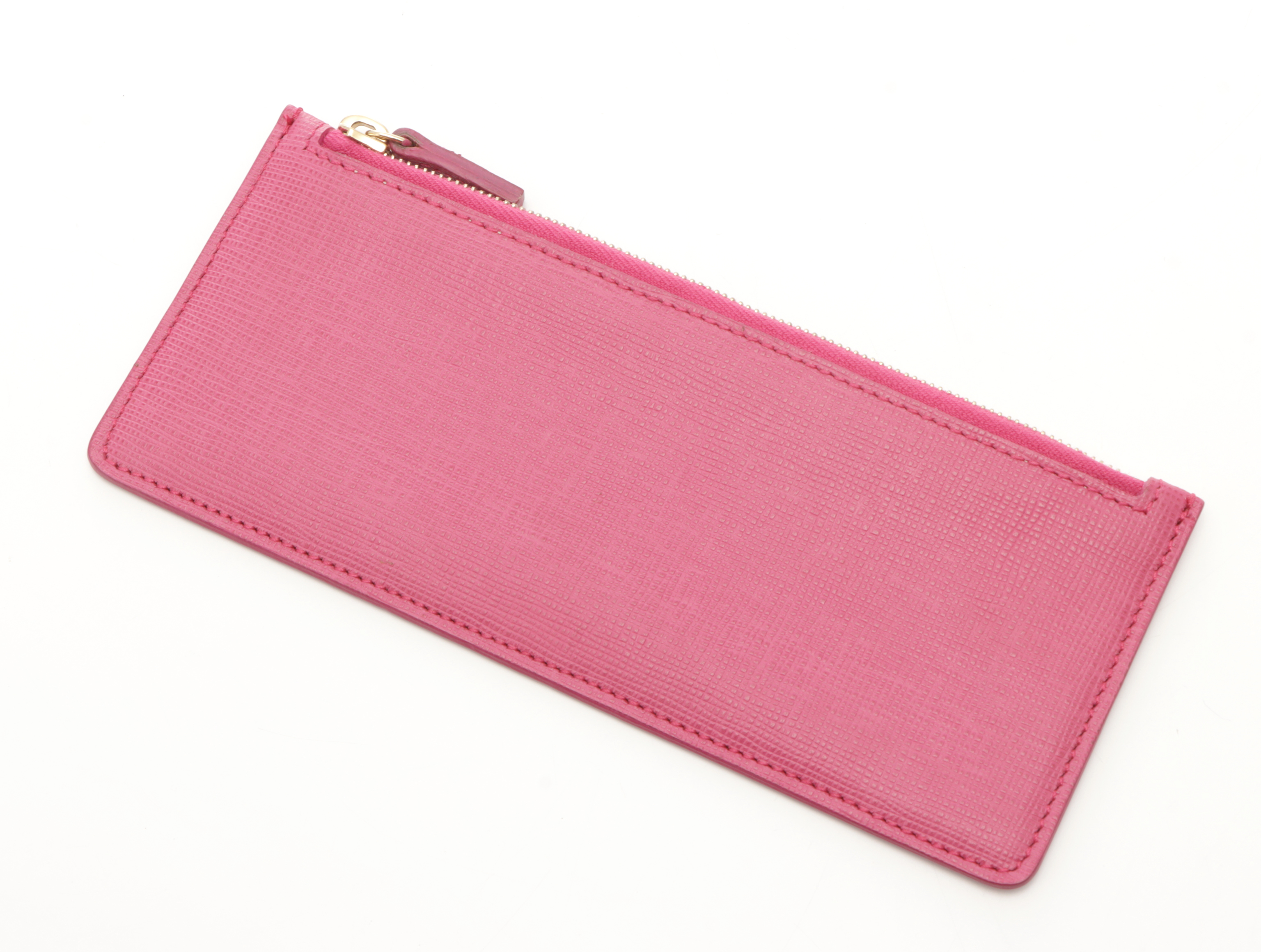 FENDI フェンディ ズッカ三つ折り長財布 ブラウン/ピンク PVC/レザー