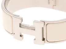 HERMES エルメス ブレスレッド クリッククラックGM シルバー/ホワイト