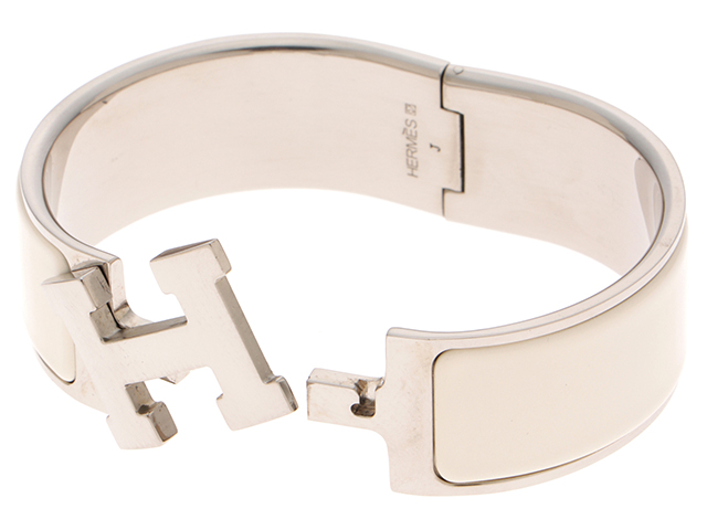 HERMES エルメス ブレスレット クリッククラック オレンジ×シルバー HERMES エルメス ブレスレッド クリッククラックGM シルバー
