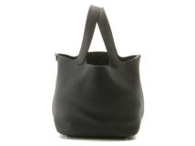 HERMES エルメス ハンドバッグ ピコタンロックMM ブラック シルバー金具 トリヨンクレマンス D刻印【473】