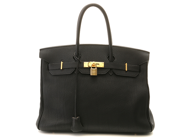 エルメス　バーキングラブ35 O刻印　トゴ×リザード □G刻印 HERMES エルメス バーキン35 ブラック/GP トゴ