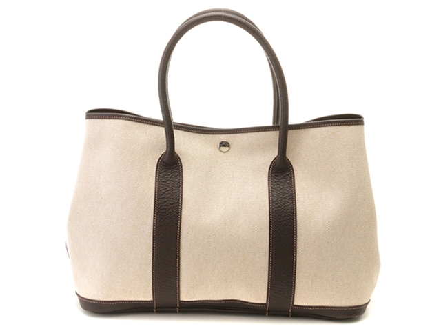 ❤お得なお品❤ガーデンパーティTPM マロン エルメス SV金具 □P刻印 HERMES エルメス ガーデンパーティPM マロン/ナチュラル/SV 刻印