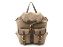 PRADA　プラダ　ロゴジャカード　リュックサック　ベージュ　ブラウン　キャンバス　2148103898839　【471】