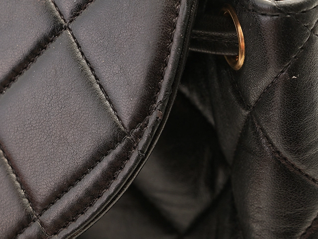 CHANEL　シャネル　リュックサック　ブラック　ゴールド金具　ラムスキン　ストラップ短め【471】L