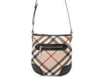 BURBERRY　バーバリー　メガチェックショルダーバッグ　ベージュ/ブラック　レザー/パテント　【431】