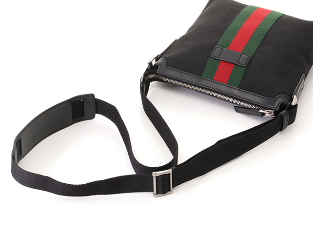 GUCCI グッチ シェリーライン メッセンジャーバッグ ブラック/レッド  