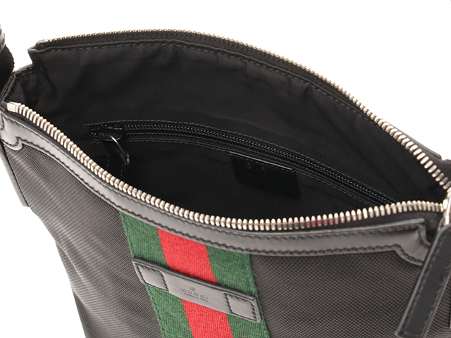 GUCCI グッチ シェリーライン メッセンジャーバッグ ブラック/レッド  