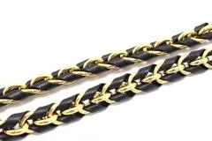 Salvatore Ferragamo フェラガモ ヴァラリボン チェーンショルダーバッグ AU-21/F987  ブラック/ゴールド レザー 【431】