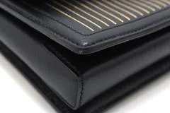 Salvatore Ferragamo フェラガモ ヴァラリボン チェーンショルダーバッグ AU-21/F987  ブラック/ゴールド レザー 【431】