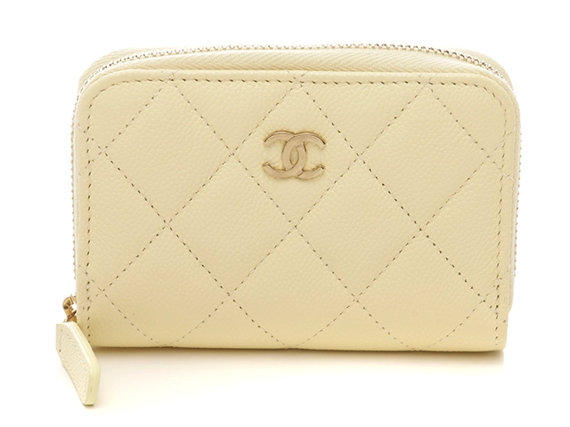 CHANEL シャネル マトラッセ ココマーク イエロー ラムスキン　小銭入れ 中古】 シャネル CHANEL カードケース コインケース ココマーク