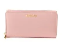 GUCCI グッチ スクリプト ジップアラウンド ウォレット ピンク
