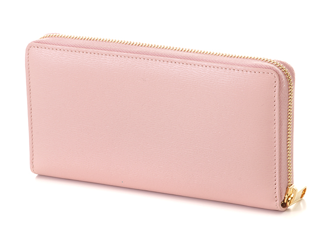 GUCCI グッチ スクリプト ジップアラウンド ウォレット ピンク