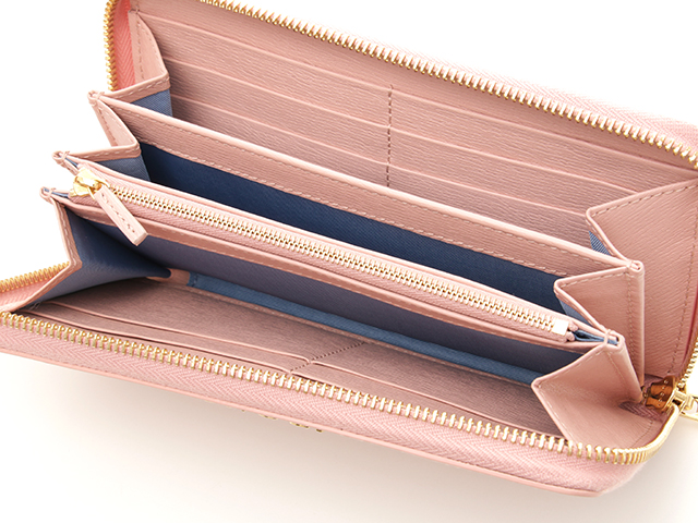 GUCCI グッチ スクリプト ジップアラウンド ウォレット ピンク