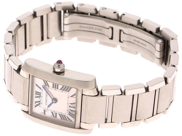 Cartier　カルティエ　フランセーズSM　W51028Q3　腕時計　ピンクシェル文字盤　クオーツ　ステンレススチール　レディース　2148103900716　【205】