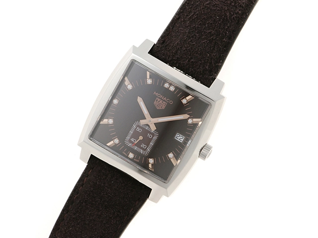 TAG HEUER タグホイヤー 腕時計 モナコ レディ キングスマン WAW131C.FC6419 ブラウン文字盤 スティール/革 クォーツ【432】2148103901058