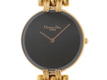 Christian Dior ディオール バギラ D46-154-4 GP ブラック文字盤 クォーツ 【460】2148103901331