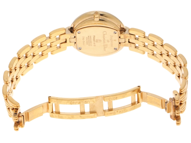 Christian Dior ディオール バギラ D46-154-4 GP ブラック文字盤 クォーツ 【460】2148103901331