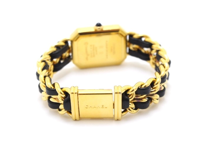 CHANEL シャネル プルミエールS H0001 GP/レザー ブラック文字盤 クォーツ【460】2148103901584