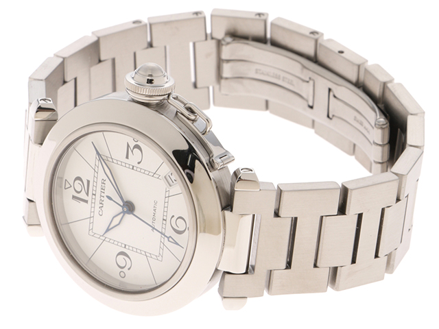 Cartier カルティエ パシャC メンズ腕時計 ホワイト文字盤 SS