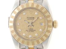 TUDOR チューダー レディース オートマチック クラシックデイト28 22013 シャンパンモザイク10PD文字盤 SS/YG【472】HK