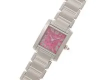 Cartier　カルティエ　タンクフランセーズSM　W51030Q3　2006年クリスマス限定モデル　ステンレススチール　ラズベリー文字盤　クォーツ　レデイーズ　腕時計　C