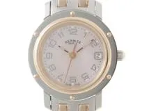 HERMES エルメス クリッパー ナクレ コンビ CL4.221 ピンク