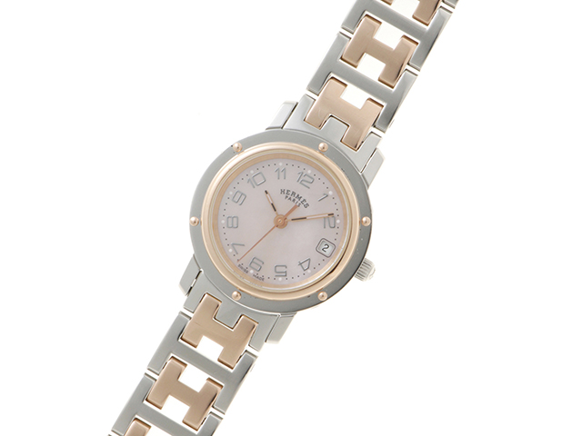 1046 HERMES エルメス クリッパー CL4.221 ピンクゴ 1046 HERMES エルメス クリッパー CL4.221 ピンクゴ - メルカリ