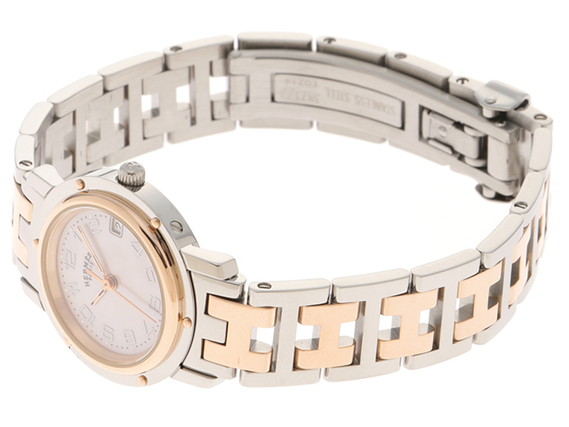 せさみん 　HERMES　CL4.221　053 HERMES エルメス クリッパー ナクレ コンビ CL4.221 ピンク