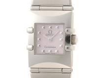 OMEGA オメガ レディース クォーツ コンステレーション カレ クアドラ 1531.73 ピンクシェル文字盤 SS【472】HK