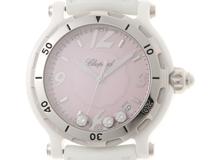 Chopard ショパール ハッピースポーツ ハッピーセラミック 28/8507 セラミック/ステンレススチール ラバーベルト ピンクムービング3Pダイヤモンド文字盤 クォーツ 300本限定 【460】2148103902253