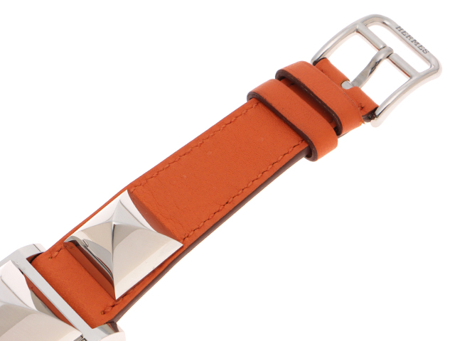 HERMES オレンジ レザー 時計　エルメス HERMES オレンジ レザー 時計 エルメス