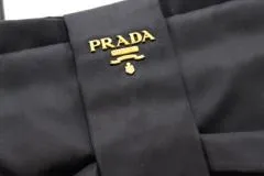PRADA プラダ リボントートバッグ ブラック ナイロン/レザー 【431】2148103903168
