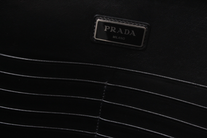 【PRADA】 黒 ストライプ プラダ ハンドバッグ レディース ブラック PRADA 1BC231 V LVM
